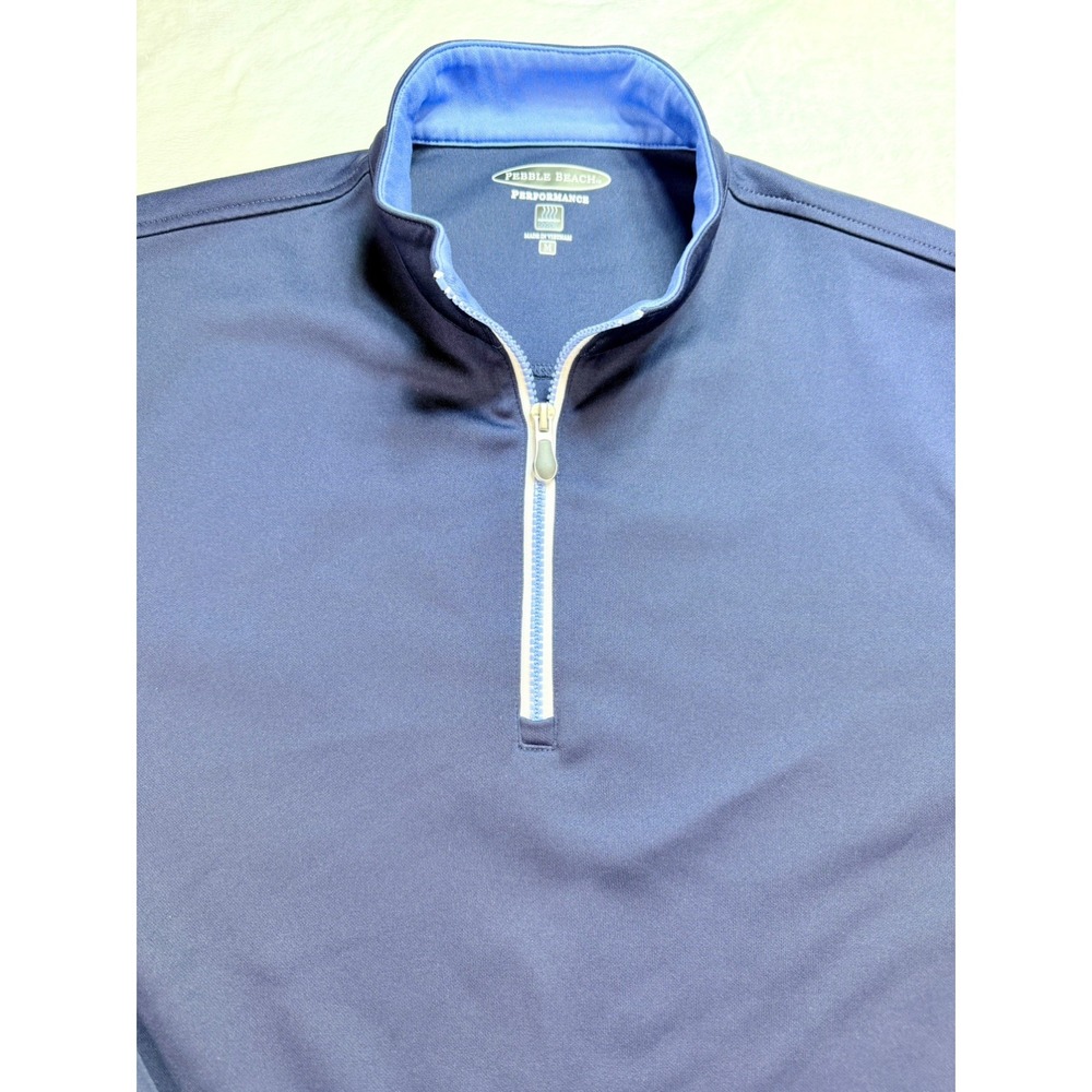 Pebble Beach Performance 1/4 Zip Pullover Jacket Navy Blue Mens Size M Golf